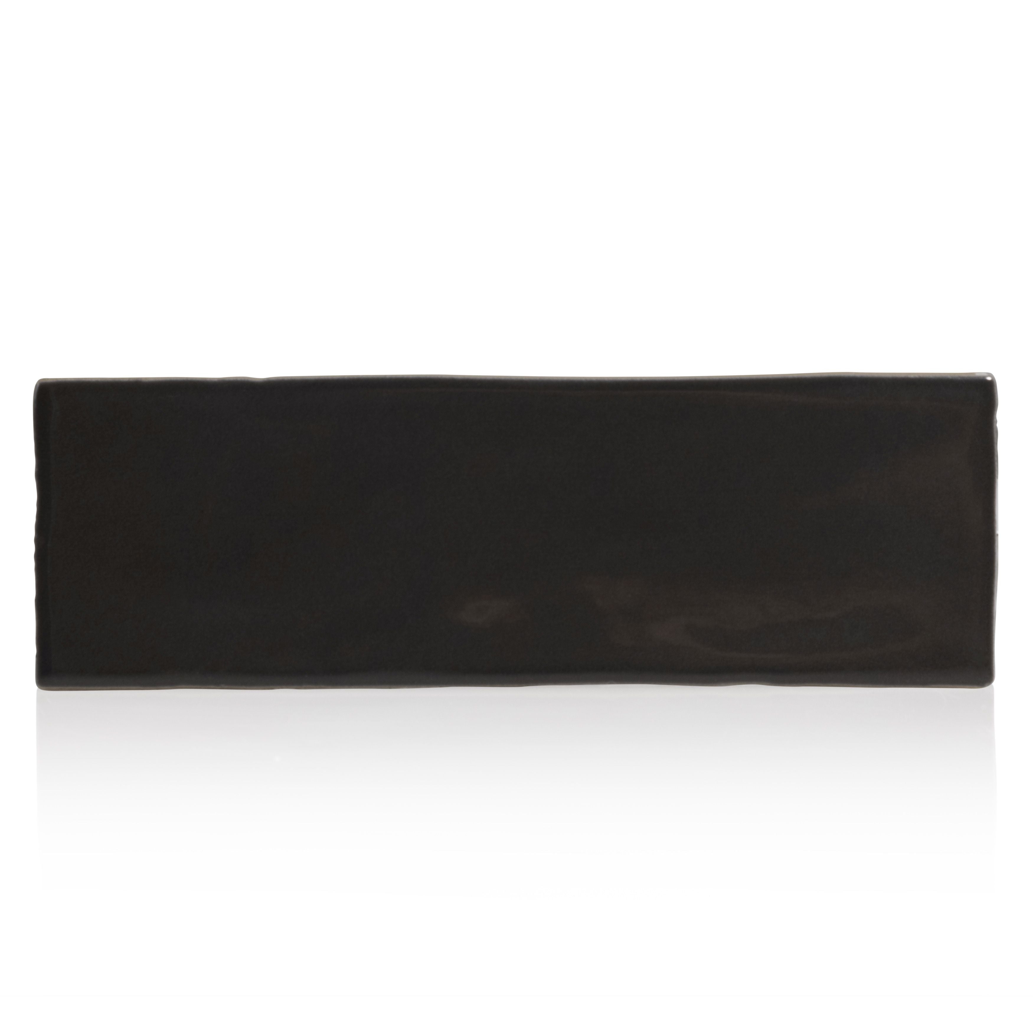 2.5x8 Tribeca Black Gloss porcelain tile - Industry Tile
